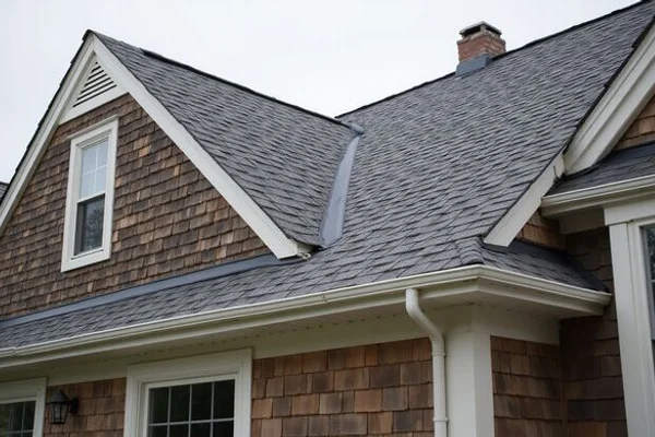 Architectural shingle roof with ridge vent installation